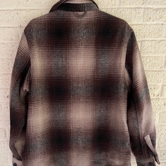 Jachs Brown Plaid Wool Blend Shirt Jacket - Picture 11 of 13